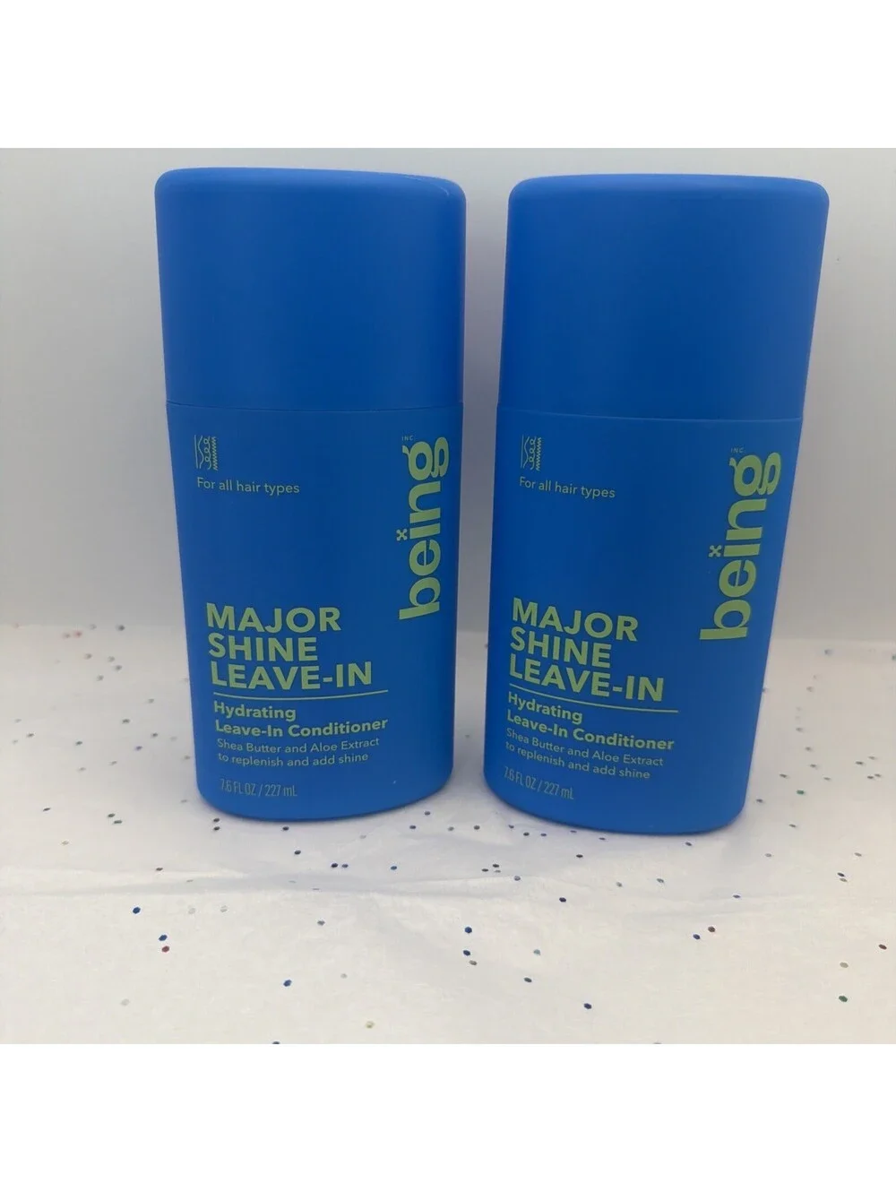 NEW Lot of 2 Being MAJOR SHINE Hydrating Leave-In Conditioner 7.6 fl oz Hair